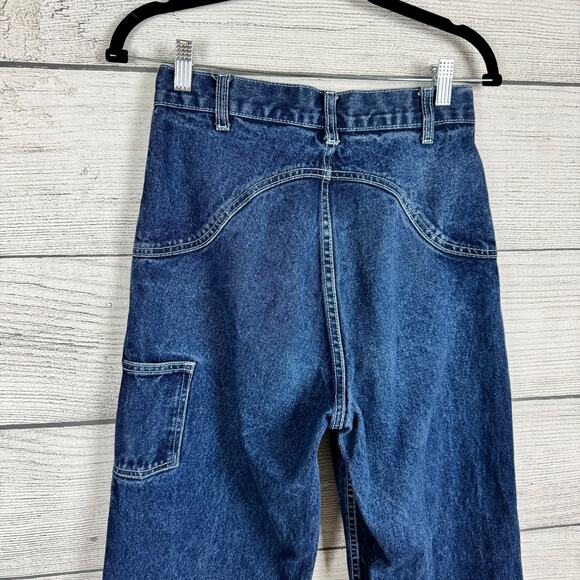 John Galt Women's High Waisted Carpenter Baggy Fit Blue Jeans Size Small - Picture 6 of 8